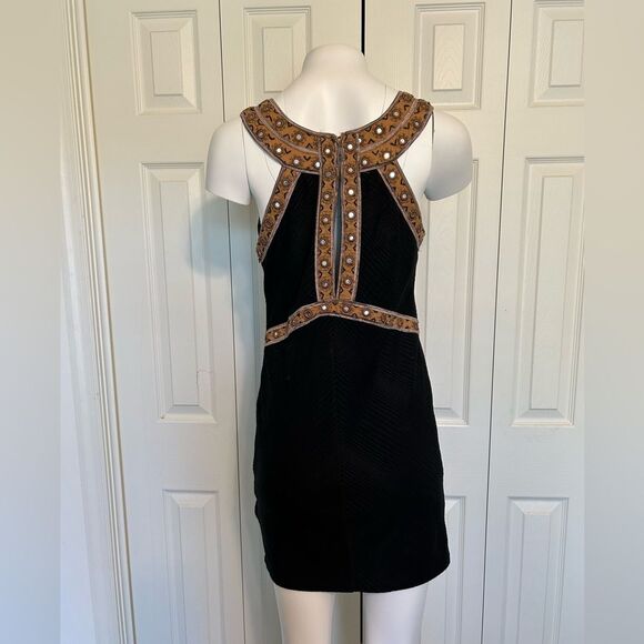 Free People Nefertiti Bodycon Embroidered Sleeveless Open Back Dress Size M - Picture 10 of 11